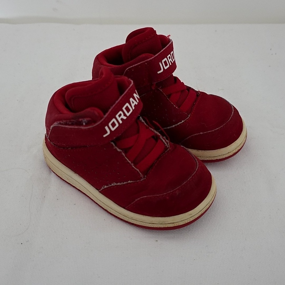 Jordan 1 Mid Toddler Kids Size 5C Red Basketball Sneakers 881436-600